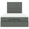 vidaXL Ottoman bed met matras 120x190 cm stof donkergrijs