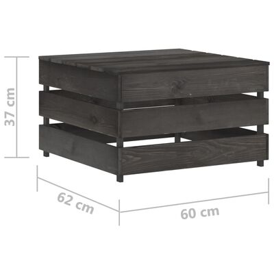 vidaXL 9-delige Loungeset met kussens grijs geïmpregneerd hout