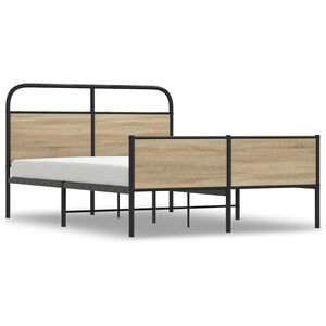 vidaXL Bedframe zonder matras bewerkt hout sonoma eikenkleur 120x200cm