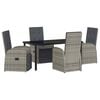 vidaXL Tuin eettafelset 5 st Grijs poly rattan
