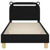 vidaXL Bedframe voor kinderen met hoofdbord Zwart 80 x 160 cm Stof