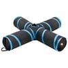 vidaXL Kattentunnel 4-voudig 132 cm polyester zwart en blauw