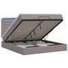 vidaXL Ottoman Bed met Matrassen en LED Taupe 140 x 190 cm Stof