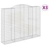 vidaXL Schanskorven 3 st gewelfd 300x50x220/240 cm ijzer
