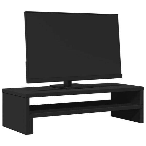 vidaXL Monitorstandaard 54x22x15 cm bewerkt hout zwart