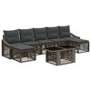 vidaXL Tuinbankenset 8 st Grijs en Donkergrijs poly rattan