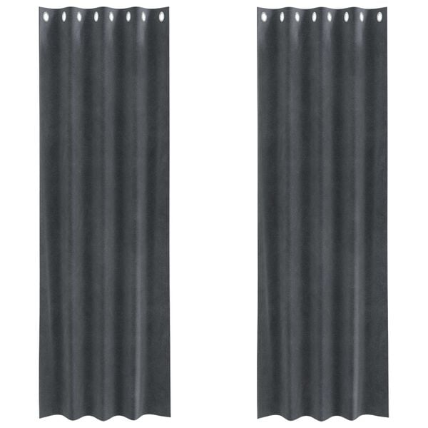 vidaXL Verduisterende gordijnen 2 pcs Lichtgrijs 140 x 225 cm Fluweel