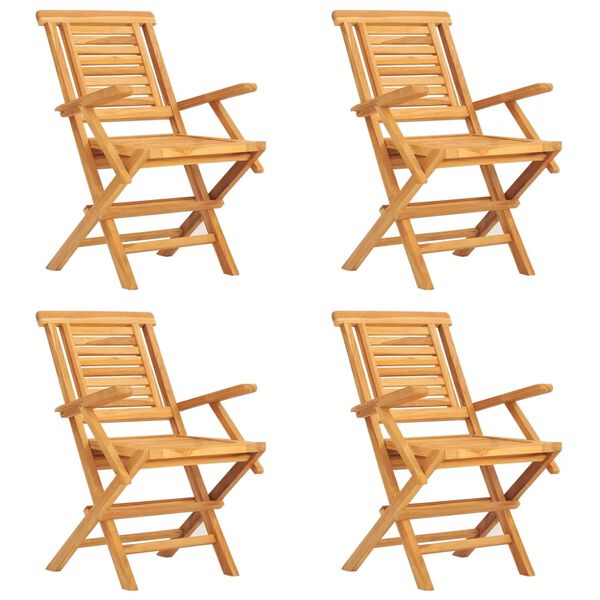 vidaXL 5-delige Tuinset massief teakhout