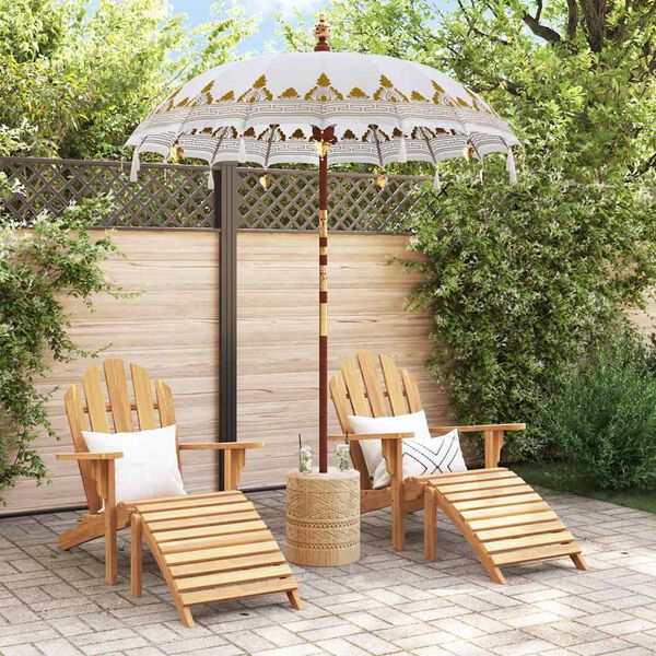 vidaXL Balinese Parasol Cr&egrave;me 185 x 185 x 260 cm