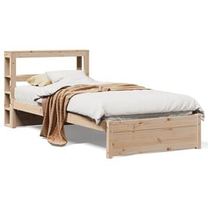 vidaXL Bedframe met hoofdbord massief grenenhout 90x200 cm