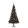 vidaXL Kunstkerstboom met verlichting en kerstballen 180 cm PVC zwart