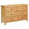 vidaXL Ladekast 105x33,5x73 cm massief eikenhout