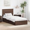 vidaXL Opslag bed met hoofdeinde Bruin Eiken 90 x 200 cm Bewerkt hout