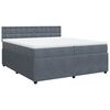 vidaXL Boxspring met matras fluweel donkergrijs 200x200 cm