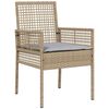 vidaXL Tuin eettafelset 5 pcs Beige poly rattan