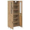 vidaXL Hoge kast Artisan Eiken 69,5 x 34 x 90 cm Bewerkt hout