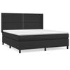 vidaXL Boxspring met matras kunstleer zwart 180x200 cm