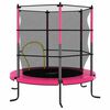 vidaXL Trampoline met veiligheidsnet rond 140x160 cm roze