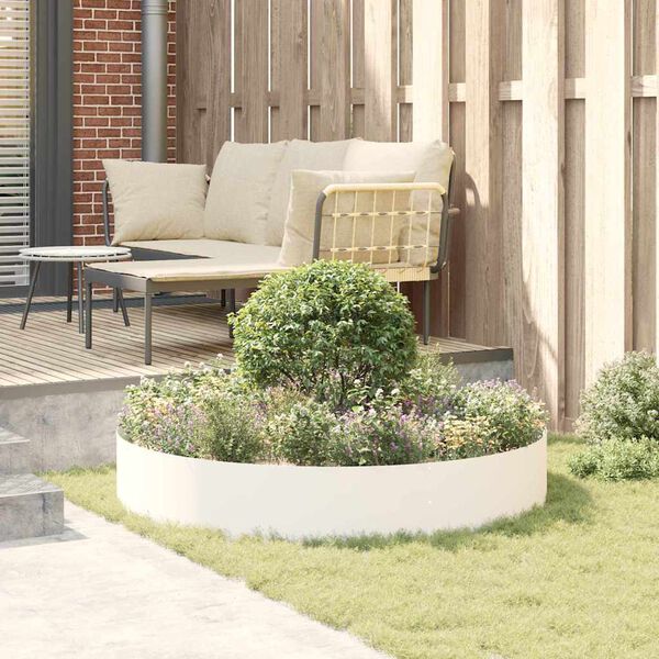 vidaXL Plantenring 5 pcs Wit 120 x 120 x 20 cm Koudgewalst staal