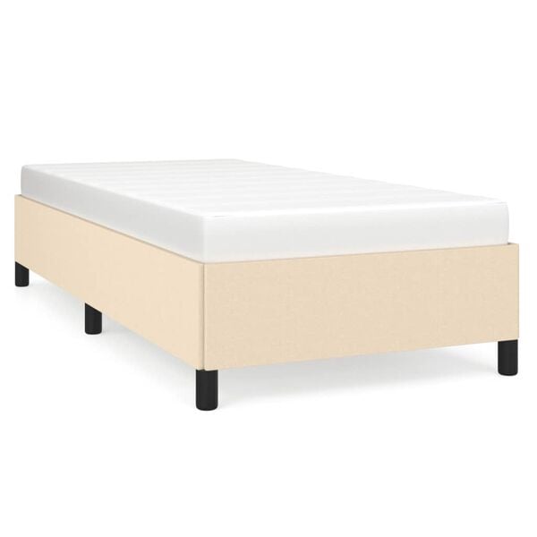 vidaXL Bedframe zonder matras 80x200 cm stof crèmekleurig
