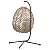 vidaXL Hangende ei-stoel Licht cr&egrave;me 104 x 100 x 191 cm poly rattan
