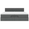 vidaXL Ottoman bed met matras 200x200 cm stof donkergrijs