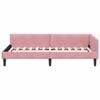 vidaXL Hoekbedframe met hoofdeinde Roze 90 cm x 190 cm VelvetenPlywood