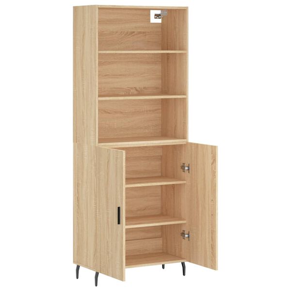 vidaXL Hoge kast 69,5x34x180 cm bewerkt hout sonoma eikenkleurig