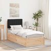 vidaXL Bedframe met Gevoerd Hoofdgedeelte Zwart 75 x 190 cm