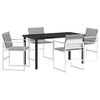 vidaXL Tuin eettafelset 5 st Wit Textilene en staal