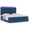 vidaXL Ottoman bed met matrassen en LED's 200x200cm stof blauw