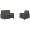vidaXL Bankstel 2 pcs Donkergrijs Stof