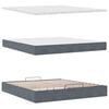 vidaXL Ottoman bed met matras en LED's 160x200cm fluweel donkergrijs