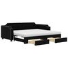 vidaXL Slaapbank met onderschuifbed en lades 90x200 cm stof zwart