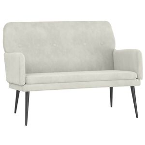 vidaXL Bankje 108x79x79 cm fluweel cr&egrave;mekleurig