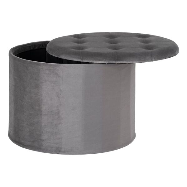 House Nordic Poef Arya met opbergruimte donkergrijs