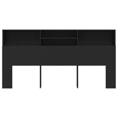 vidaXL Hoofdbordkast 200x19x103,5 cm zwart