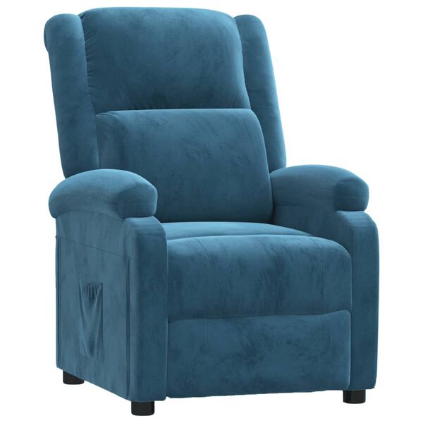 vidaXL Fauteuil verstelbaar fluweel blauw