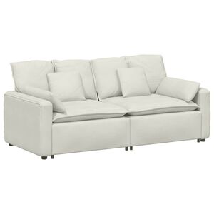 vidaXL Modulaire bank met kussens cr&egrave;mekleurig