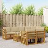 vidaXL Sofa-Sets 9 pcs Natuurlijk en Beige Massief Acaciahout