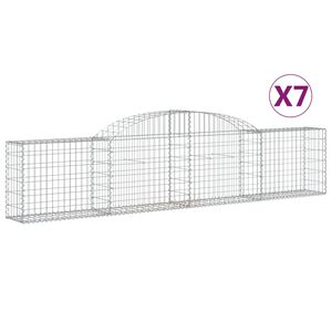 vidaXL Schanskorven 7 st gewelfd 300x30x60/80 cm gegalvaniseerd ijzer