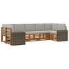 vidaXL Hoekbank Set met kussen 7 pcs Naturel en lichtgrijs Polyester
