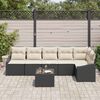 vidaXL Tuin Sofa Set 7 pcs Zwart Poly riet