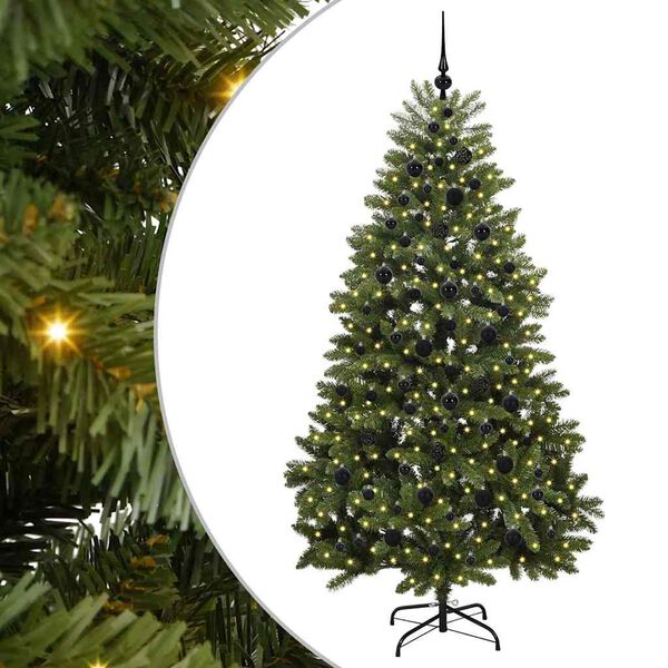 vidaXL Kunstkerstboom met 300 LED Groen 210 cm PVC en Metaal