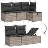 vidaXL 6-delige Loungeset met kussens poly rattan lichtgrijs