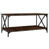 vidaXL Salontafel 100x50x45 cm bewerkt hout en ijzer gerookt eiken