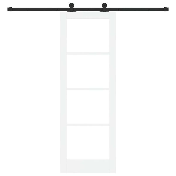 vidaXL Schuifdeur ORKDAL Wit 73,5 x 211 cm Massief grenenhout en glas