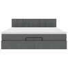 vidaXL Ottoman bed met matras 160x200cm stof donkergrijs