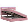 vidaXL LED Opslagbed met Matras Roze 180 x 200 cm Fluweel