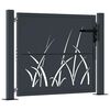 vidaXL Poort 100x100 cm met grasontwerp staal antracietkleurig